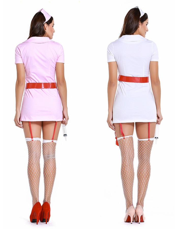Pink/White Naughty Nurse Costume M6178