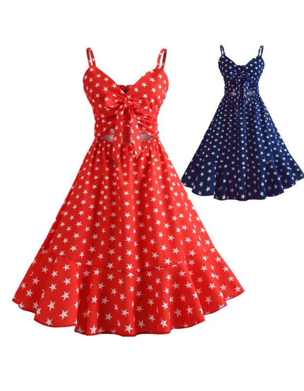Sexy Spaghetti Strap Crop-Top Girl Summer Beach Dress M30389