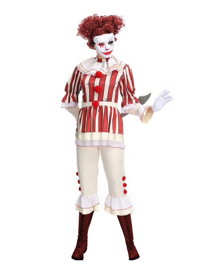 Halloween Women Role Play Cosplay Killer Clown Outfit Suit M40665