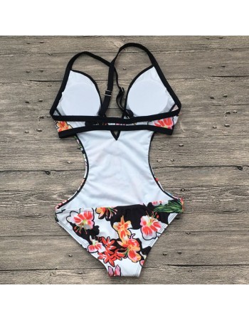 Sexy One Piece Swimsuit Women Swimwear Print Bodysuit M17085
