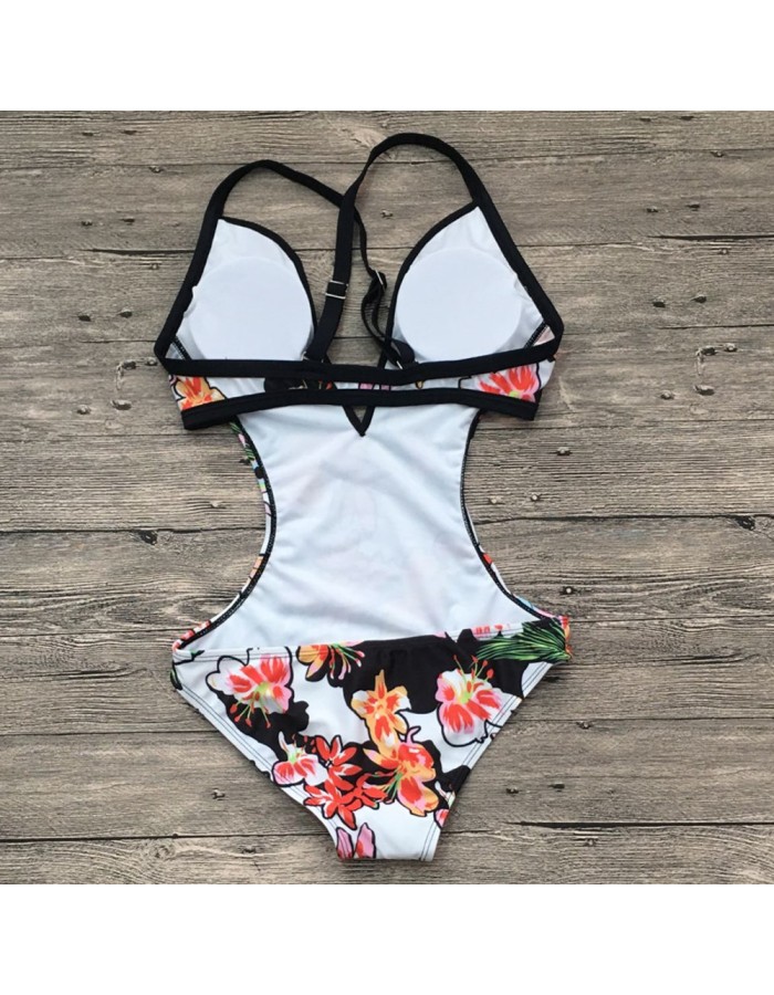 Sexy One Piece Swimsuit Women Swimwear Print Bodysuit M17085