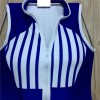 Ladies sexy retro printing zipper bikini V collar one-piece swimsuits