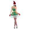 Sexy Off Shoulder Santa Claus Green Sequin Elf Xmas Costume M21945