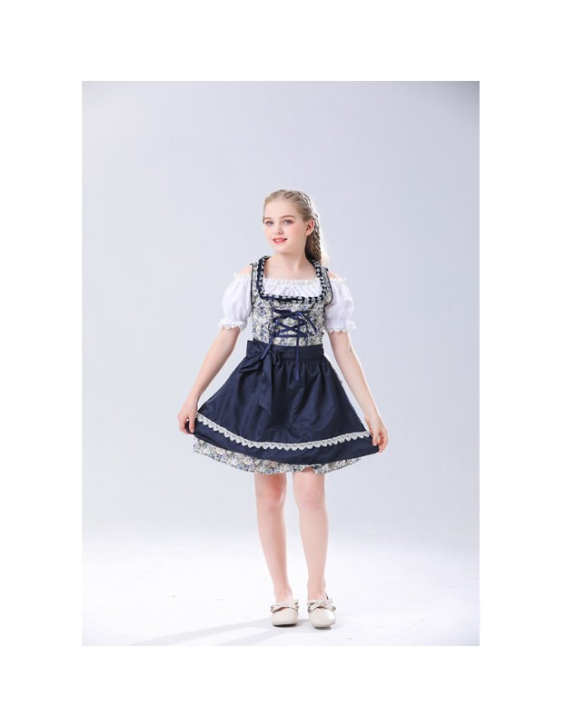 Traditional Oktoberfest Costume Munich Beer Dress Black And White Paid Dress MS4122