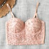 Lace Suspender Bright Drill Top Short Sexy Tight Shaping Chest 8825