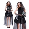 Black Lace Corpse Ghost Bride Fancy Outfit m40686