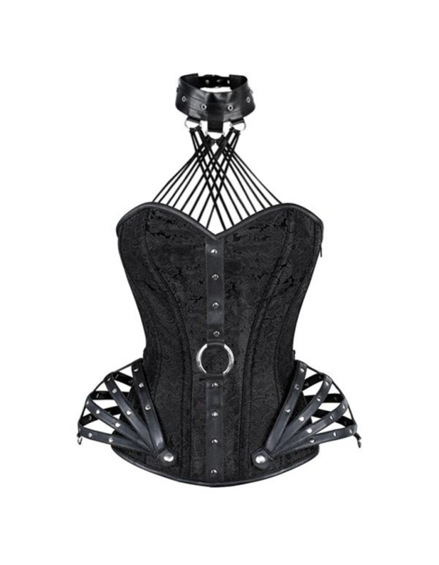 New Style 13 Steel Bones Brocade Print Overbust Corset Hip Cage m1409