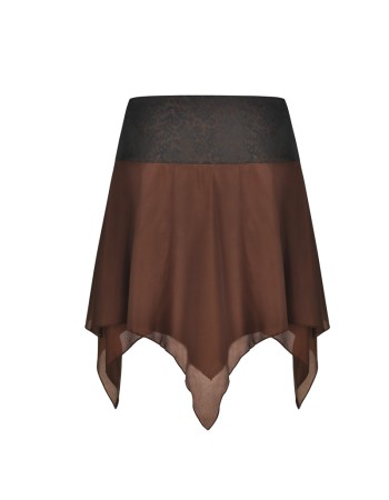 Vintage Brown Chains Steampunk Gothic Skirt M31762