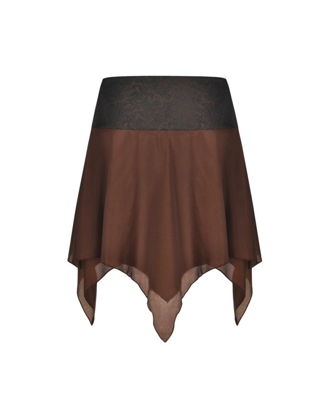 Vintage Brown Chains Steampunk Gothic Skirt M31762