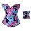 flower printed denim corset m1939