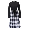 Leopard Print Plaid Long Stitching Body Lace Up Ladies Evening Jersey Dress LQ169
