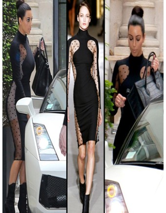 Women's Sexy See Through Bodycon Long Sleeves Night ClubBandage Dress M3788
