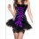 black leather tight strapless corset with skirt m1209A