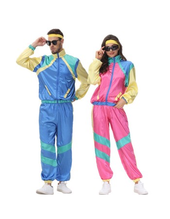 Couple Retro 70s Hip-hop Hippie Rock Opera Halloween Stage CostumesMS5090 5091