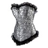 brocade silver sexy lace up corset M1657