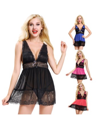 Plus Size Four Color Sexy See Through LingerieM2108