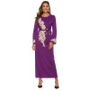 New Style Elegant Embroidered Beaded Trumpet Sleeve Lace Up Dress 1921