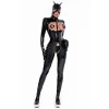 Mirror PU Leather PVC Catsuit Bondage Women Zipper Shapewear Bodysuit XX6818