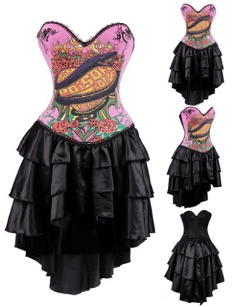 Pink Snake One Piece Corsets Skirt M1362