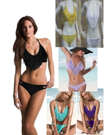 Sexy Black Tassels Bikini M5220