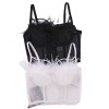 Fashion Lace Mesh Suspender Hollowed Out Vest Sexy Feather Wipe Chest KN8058