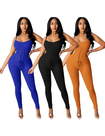 sleeveless leggings knit romper women jumpsuit M30139