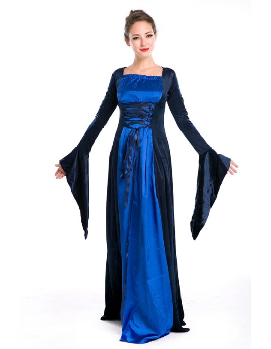 blue long sleeve empress ball dress m4846