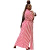 Fashion Striped Women's Shirt Long Casual Dress 9414