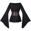 Women's Renaissance Long Sleeved Pleated Waist Bohemian Pirate Shirt Belt SM3024