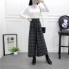 Autumn Winter Woolen Plaid Wide Leg Pants FG154