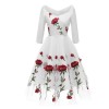 Rose Embroidery Dinner Party Lady Evening Net Yarn Dress Wedding Sexy CD1657