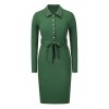 Solid Color Hedging Midi Elegant Casual Ladies Single Breasted Dress LQ170