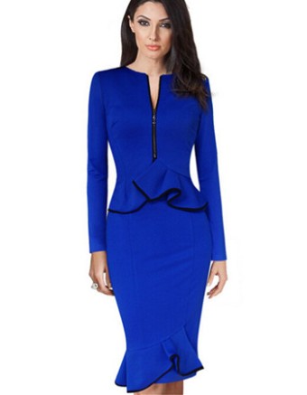 New Design Ruffles Peplum Dress M30165
