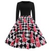 Long Sleeve Polka Dot Classic Party Casual Women Dress JY13106