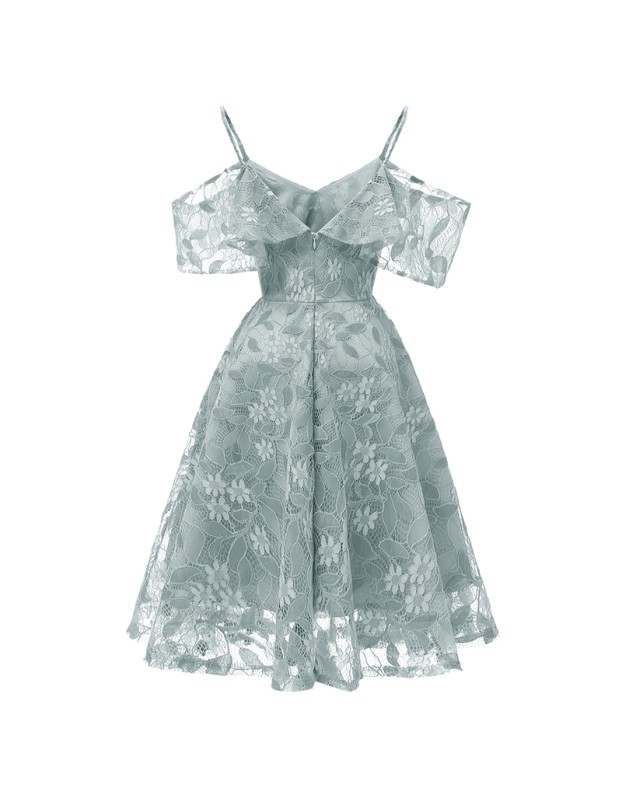 Sling Sleeves Flower Slim Women Sexy Swing Summer Lace Party Dress CD1627
