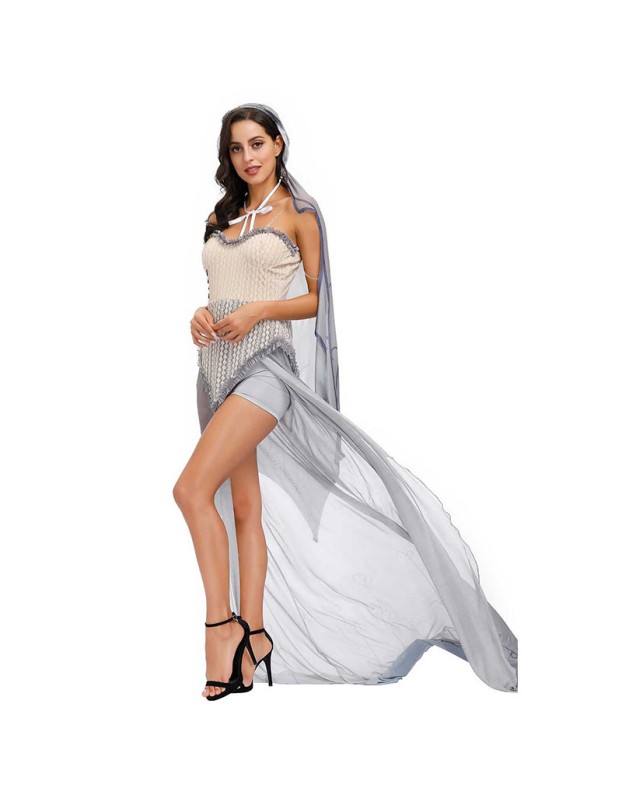Halloween Movie Zombie Emily Actress Vampire Bride Costume MS4511