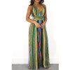 Summer Elegant Striped Deep v Neck Sexy High Waist Jumpsuit M8250