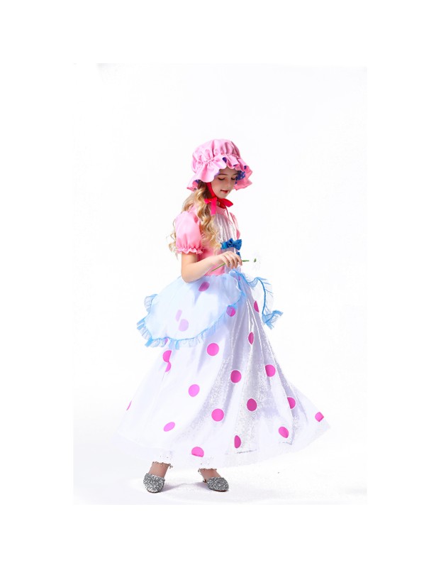 Halloween Children TV Costume Pink Polka Dot Princess Girl Pink Dress YM5827