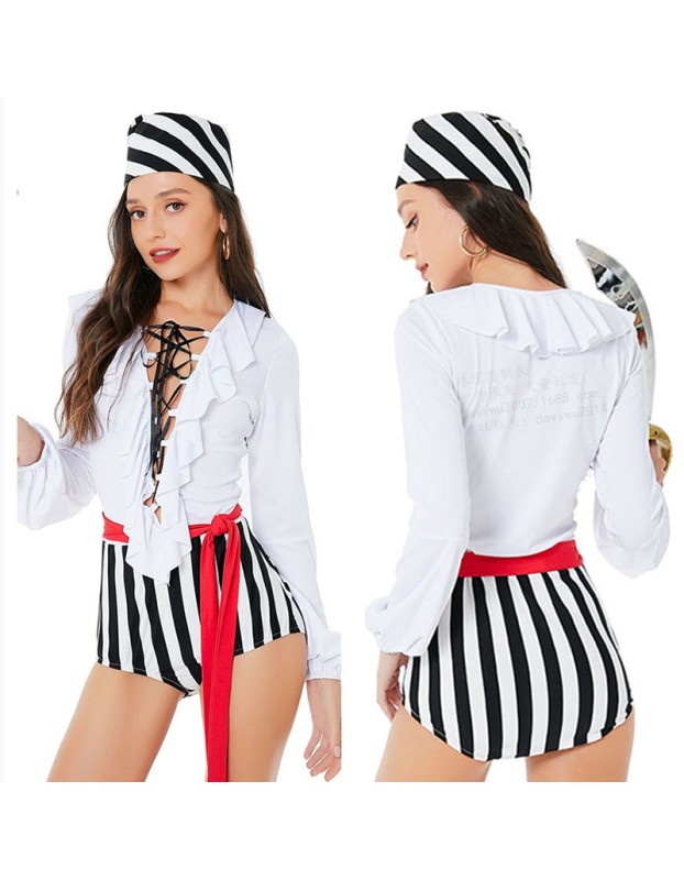 Halloween Stage Animation Pirate Queen Costumes Role Play Fun uniforms SL3395