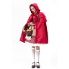 Halloween Maid  Adult Red Plaid Dress Cosplay Red Cape Play Costume YM8735