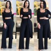 Solid Knitting Woman Autumn Winter 2 Piece Set M8263