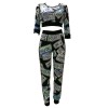 New Appreal Sexy Crop Top Combines With Women 2 Piece Sport Print Suit Sets
