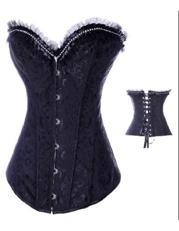 Rhinestone Embellishment Brocade Corset  M1881B
