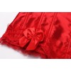 Lace Trim Bow Satin Corset Plus Size M1722A