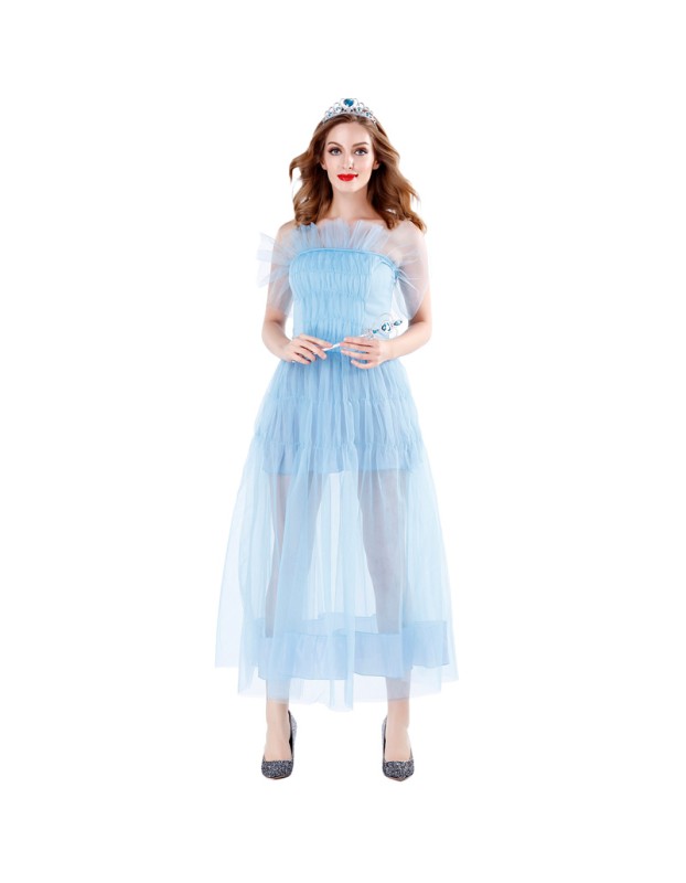 Halloween Cosplay Cinderella Princess Blue Dress M40689