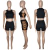 Sleeveless Tops Women Summer Mesh Two Piece Set M043
