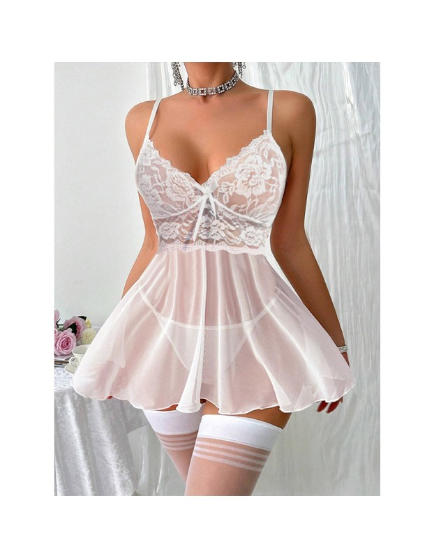Mesh Nightdress Lace Sexy Slip Dress Sexy Pajamas See Through Underwear YSF2044
