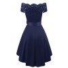 Cocktail Lace Stitching Satin One Shoulder Ball Gown Wedding Dress CD1613
