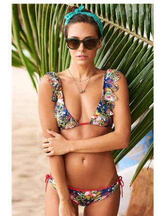 New swimwear flower  print beach bikini 17074