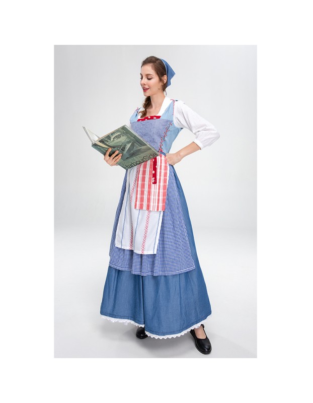 Manor Maid Costume Vintage Garden Maid Long Skirt Show Beer Costume YM0923